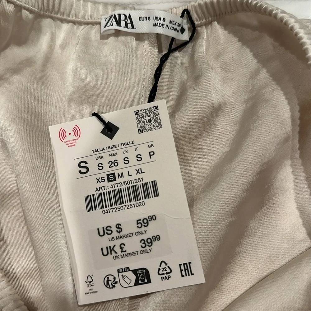 Zara Satin Pant - Oyster White - Picture 2 of 5